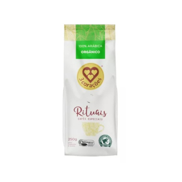 Corações Rituais gemahlener Bio-Kaffee – 250 g (8,8 oz) – Brasilianischer Arabica-Kaffee