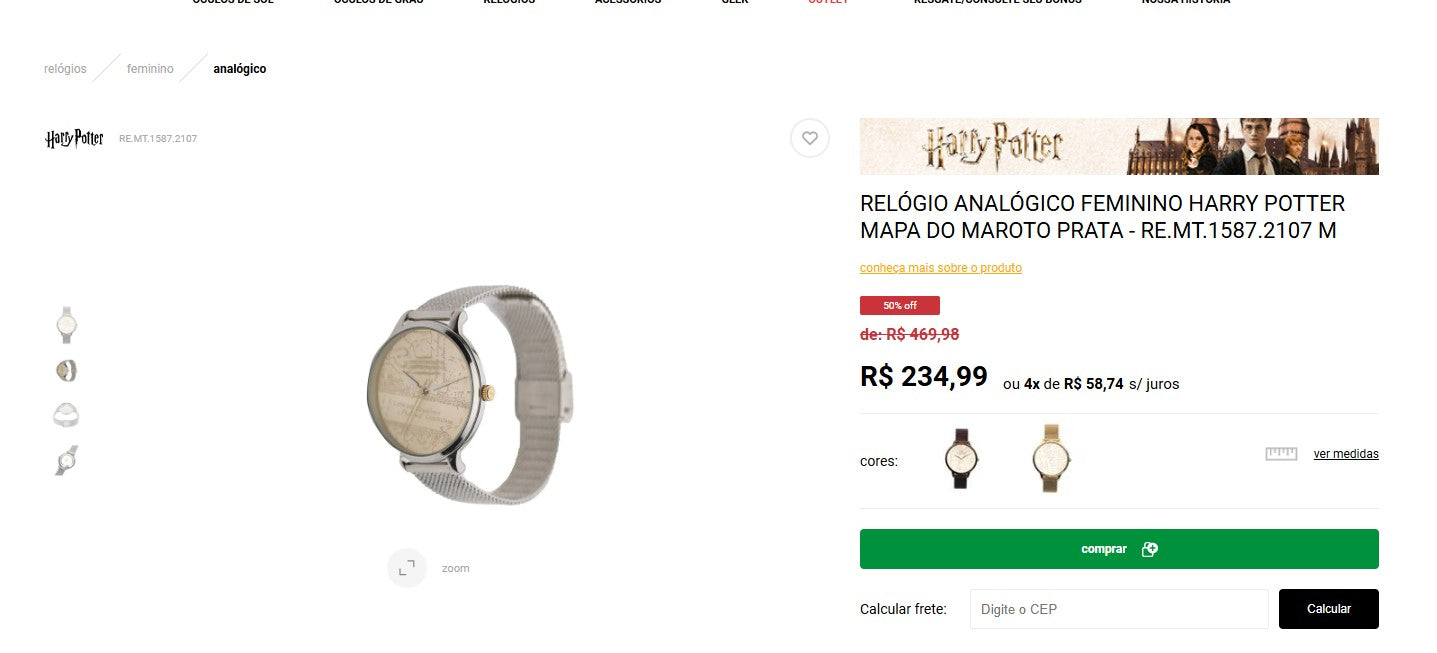 Personal Shopper | Comprar desde Brasil - Relojes Harry Potter ChiliB Pulse - 4 artículos - DDP