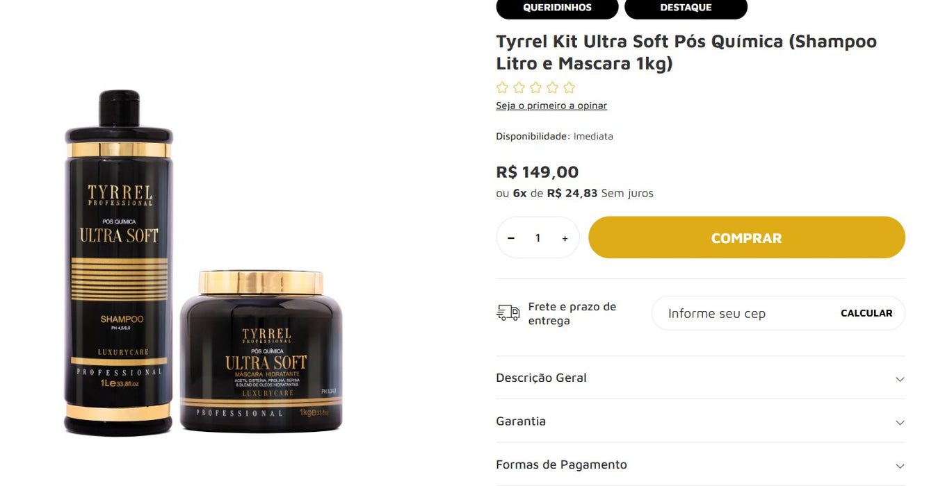 Personal Shopper | Buy from Brazil - Hair Care | Tyrrel - 9 kits (DDP)