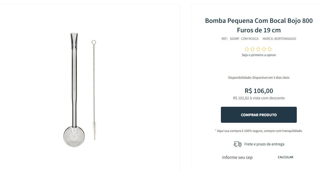 Personal Shopper | Buy from Brazil -Bomba Chimarrão - 3 units (DDP)