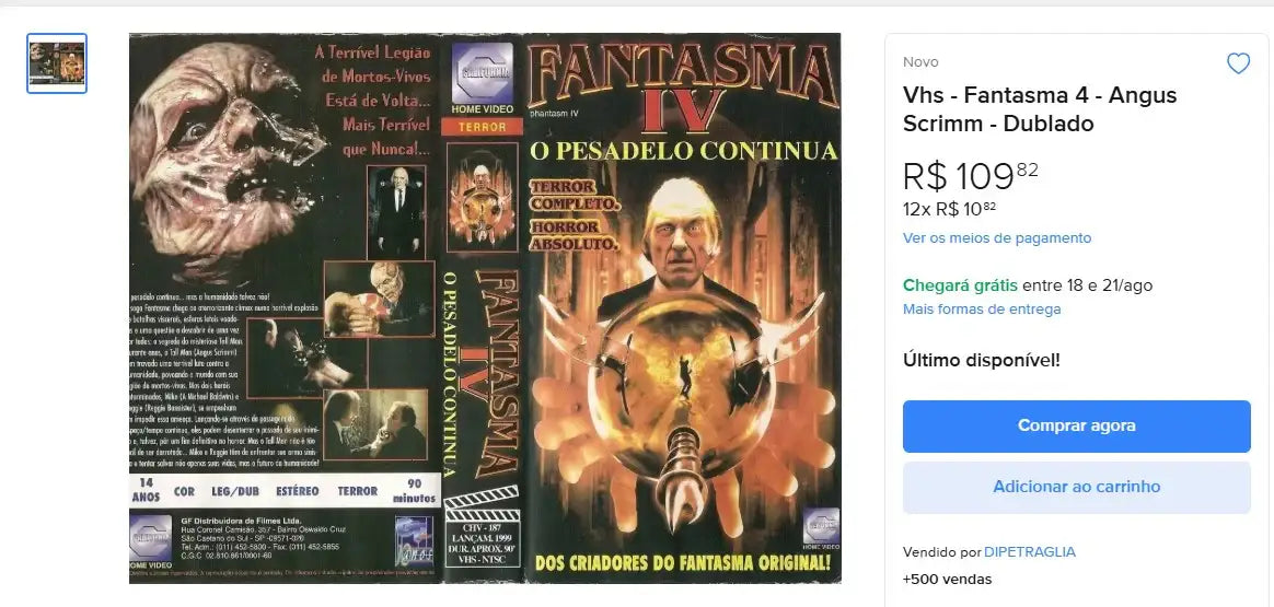 Personal Shopper | Kaufen aus Brasilien - VHS FANTASMA - 5 Einheit (DDP)