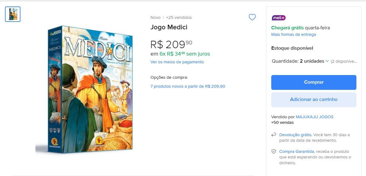 Personal Shopper | Buy from Brazil - Medici Game - 2 units (DDP)