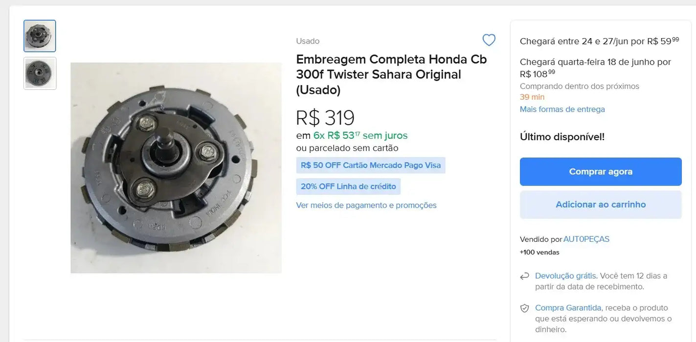 Personal Shopper | Buy from Brazil  - Motorcycle Parts  - 6 items (DDP)