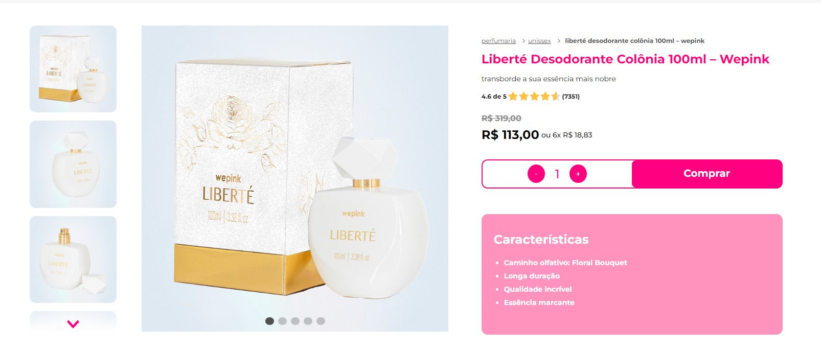 Personal Shopper | Comprar desde Brasil - Perfumes Wepink - 5 artículos - DDP