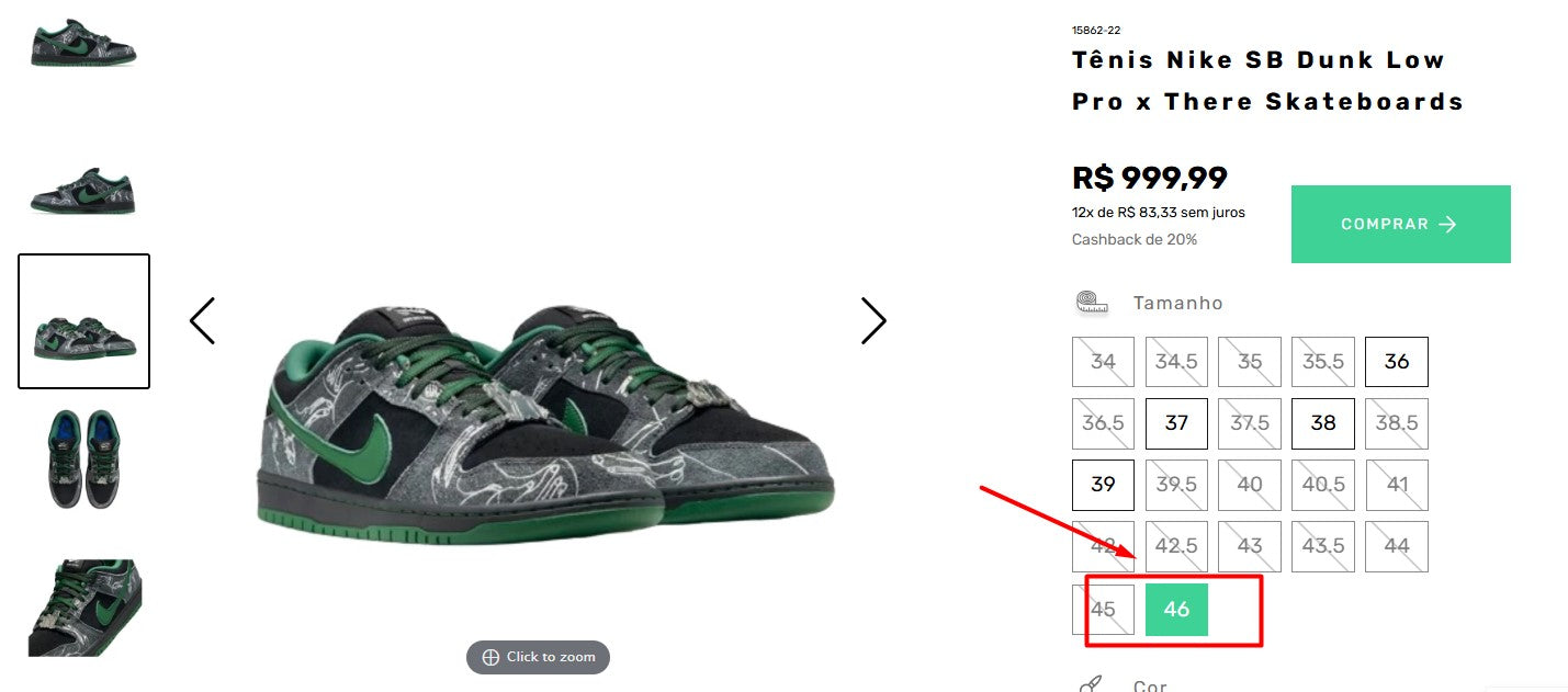 Personal Shopper | Compra desde Brasil - Tenis Nike SB Dunk Low Pro x There Skateboards - 1 par (DDP)