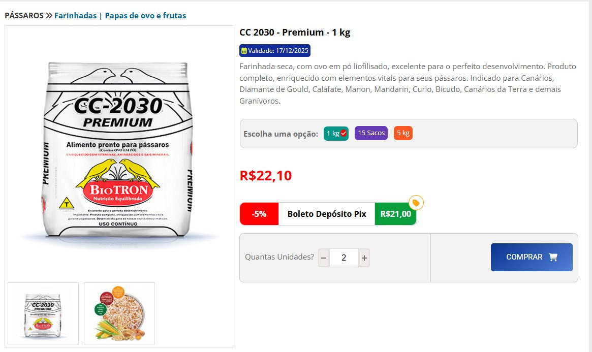 Personal Shopper | Buy from Brazil -  ALCON CLUB CURIÓ saco 5 Kg - 5 items (DDP)