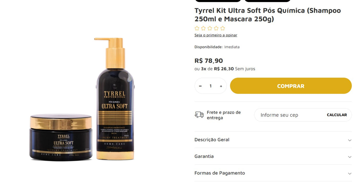 Personal Shopper | Buy from Brazil - Hair Care | Tyrrel - 9 kits (DDP)