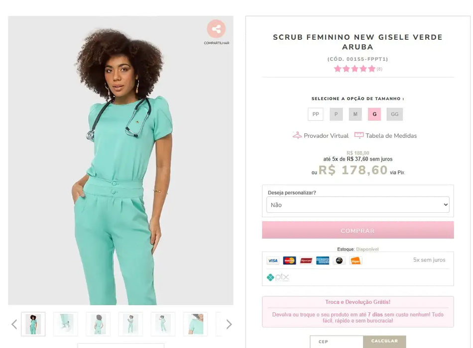 Personal Shopper | Kaufen aus Brasilien - Chirurgische Uniformen - 6 Sets (DDP)