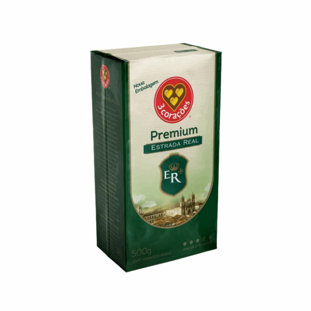 3 Corações Estrada Real Premium Roasted and Ground Coffee - 500g (17.6 oz) | Arabica & Robusta Blend