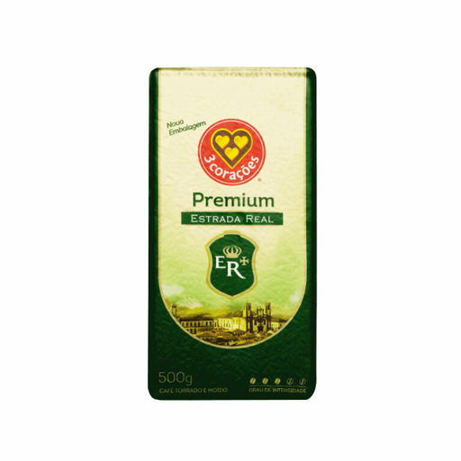 3 Corações Estrada Real Premium Roasted and Ground Coffee - 500g (17.6 oz) | Arabica & Robusta Blend