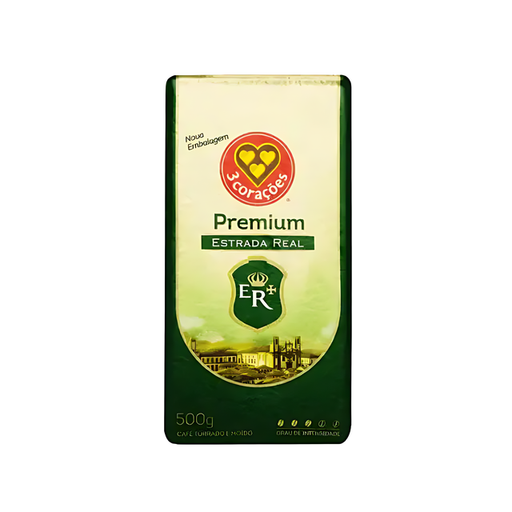 3 Corações Estrada Real Premium Roasted and Ground Coffee - 500g (17.6 oz) | Arabica & Robusta Blend