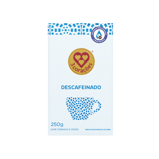 Corações Café Descafeinado Tostado y Molido - Sellado al Vacío 250g (8.8 oz) | Sabor suave