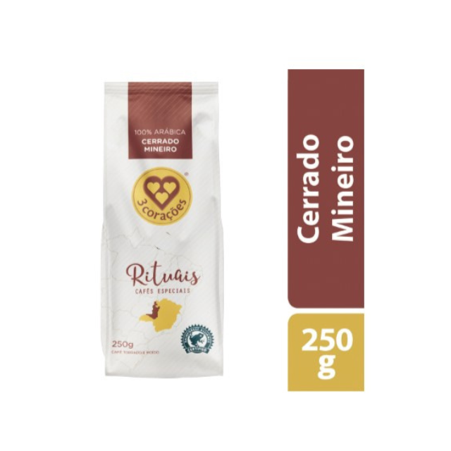 3 Corações Rituais Cerrado Mineiro Whole Bean Coffee - 250g (8.8 oz) - Brazilian Arabica Coffee