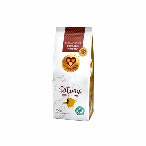 3 Corações Rituais Cerrado Mineiro Whole Bean Coffee - 250g (8.8 oz) - Brazilian Arabica Coffee