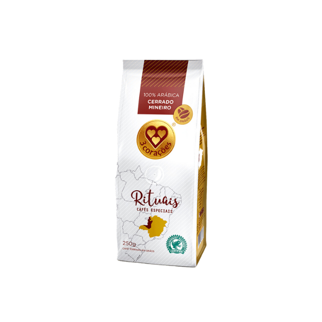 8 paquets de café en grains entiers Corações Cerrado Mineiro - 8 x 250 g (8,8 oz) - Café Arabica brésilien
