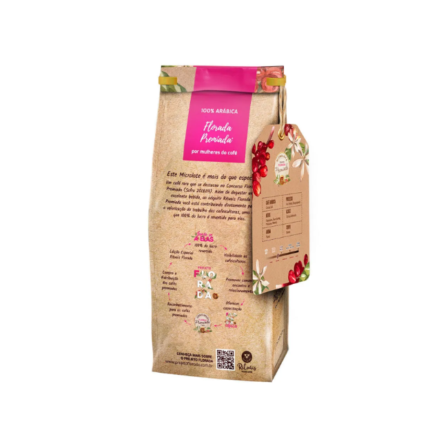 8 paquetes de café molido Corações Florada Rituais - 8 x 250 g (8,8 oz) - Microlotes elaborados por mujeres - Café Arábica brasileño