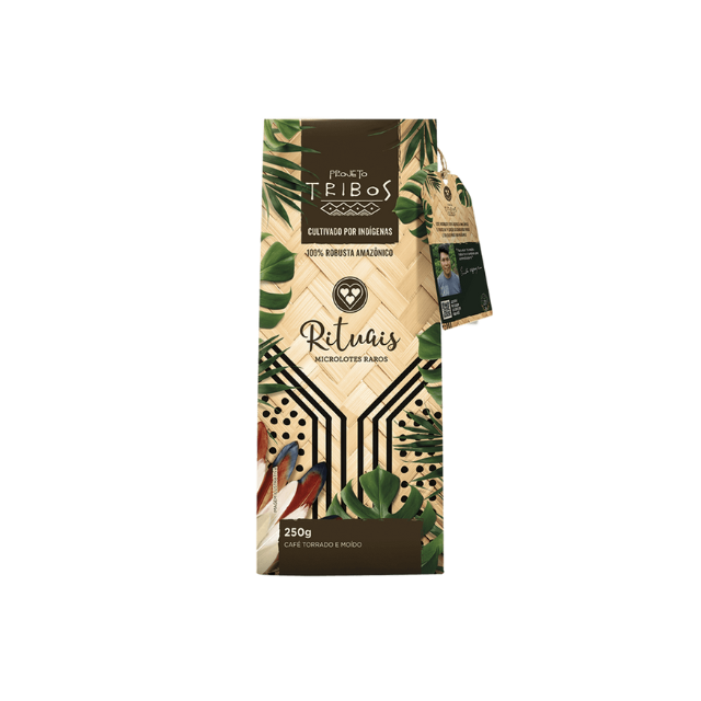 4 paquetes de Corações Rituais Tribos café molido especial en microlote - 4 x 250 g (8,8 oz) - Café Arábica brasileño
