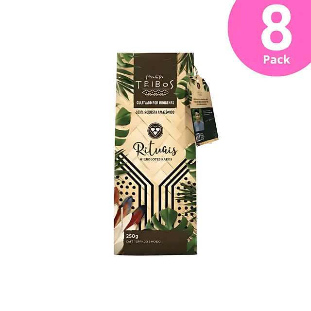 عبوة 8 من 3 Corações Rituais Tribos قهوة مطحون Special Micro-Lot - 8 × 250 جرام (8.8 أونصة) - قهوة Brazilian Arabica
