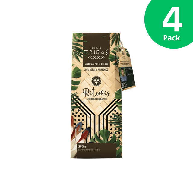 4 Packs 3 Corações Rituais Tribos Special Micro-Lot Ground Coffee - 4 x 250g (8.8 oz)