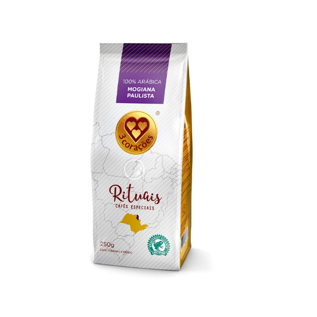 4 Packungen Corações Mogiana Paulista gemahlener Kaffee – 4 x 250 g (8,8 oz)