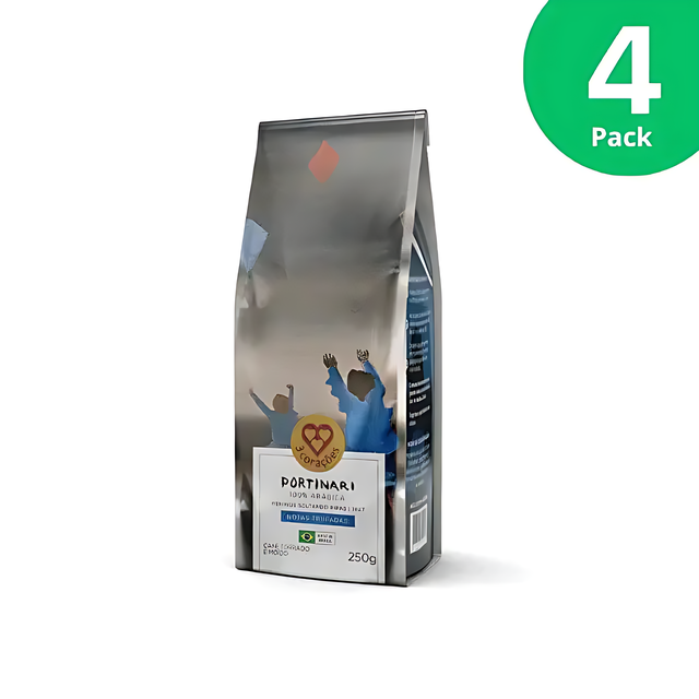 4-Pack 3 Corações Portinari Gourmet Ground Coffee - Truffled Notes - 4 x 250g (8.8 oz) - Brazilian Arabica Coffee