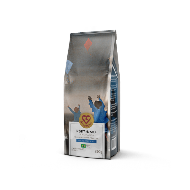 4 Packungen Corações Portinari Gourmet-gemahlener Kaffee – Trüffelnoten – 4 x 250 g (8,8 oz)