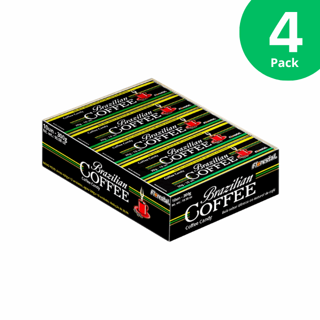 4 Packs Florestal Brazilian Coffee Drops - 4 x 10 Sticks Pack (400 Total Drops)