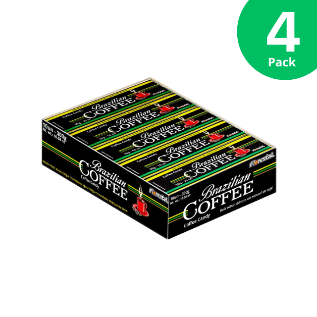 4 Packs Florestal Brazilian Coffee Drops - 4 x 10 Sticks Pack (400 Total Drops)