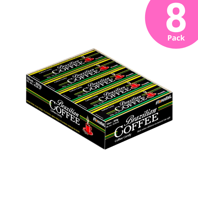 8 paquets de gouttes de café brésilien Florestal - paquet de 8 x 10 bâtonnets (800 gouttes au total)