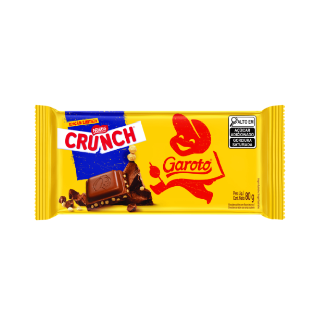 クランチミルクチョコレートタブレット 80g (2.82オンス) GAROTO