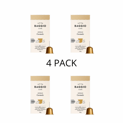 4-Pack BAGGIO Coffee Caramel Nespresso® Capsules: A Sweet and Creamy Indulgence (4 x 10 Capsules) - Brazilian Arabica Coffee