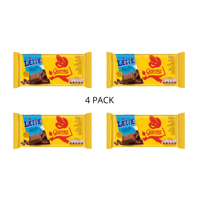 Milchschokoladentafel 80 g (2,82 oz) GAROTO – 4er-Packung