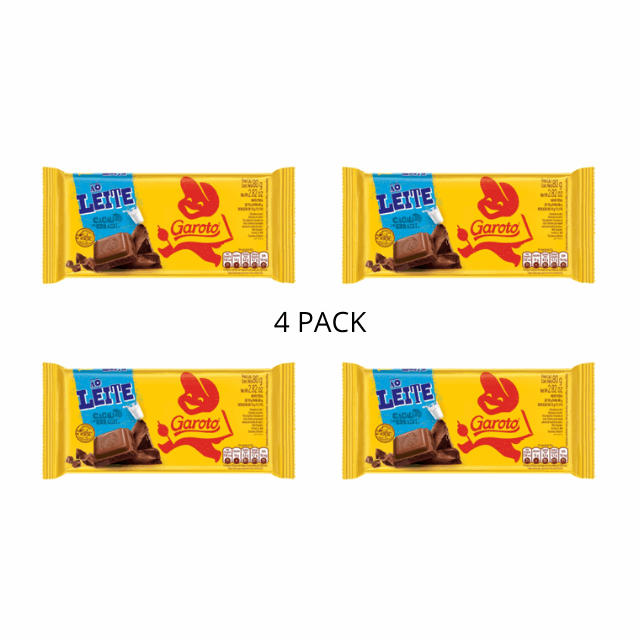 4 Packs Milk Chocolate Tablet - 4 x 80g (2.82oz) GAROTO