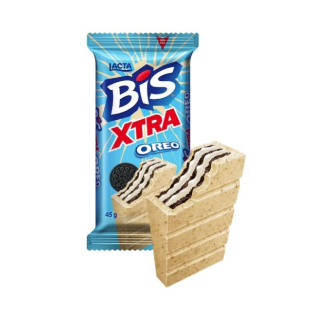 4 包 Bis Xtra 奥利奥融合巧克力（4 x 45 克/1.59 盎司） | Lacta 的酥脆威化饼