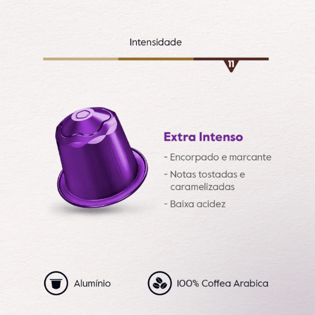 Paquet de 4 capsules de café brésilien extra intense BAGGIO - torréfaction foncée, Arabica (4 x 10 capsules) compatibles avec les machines Nespresso®