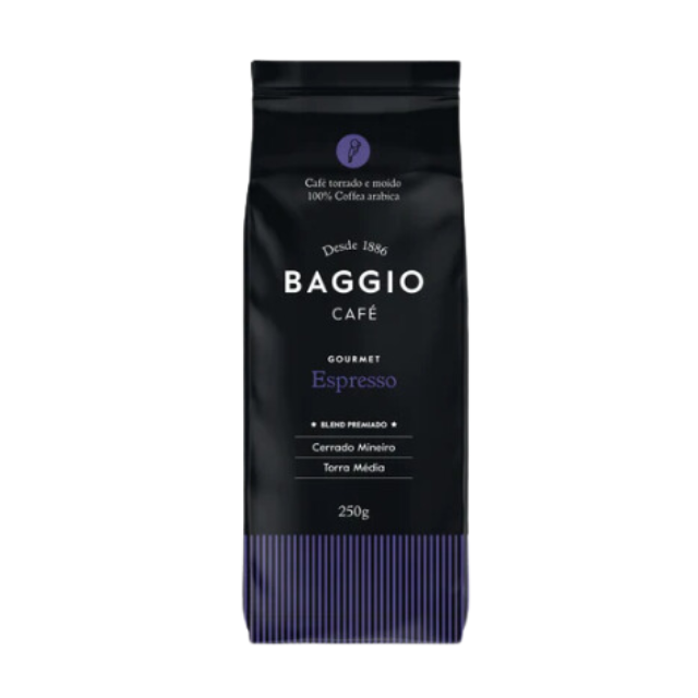 Baggio Espresso - Café moulu brésilien de spécialité 250 g / 8,81 oz | Arôme et goût primés - Café Arabica brésilien