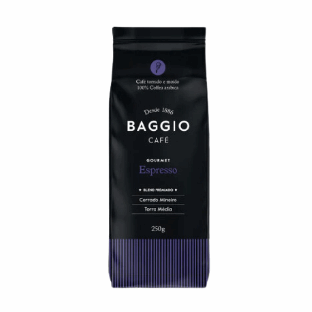 4-Pack Baggio Espresso - Specialty Brazilian Ground Coffee (4 x 250g / 8.81oz) | Award-Winning Aroma and Taste - Brazilian Arabica Coffee