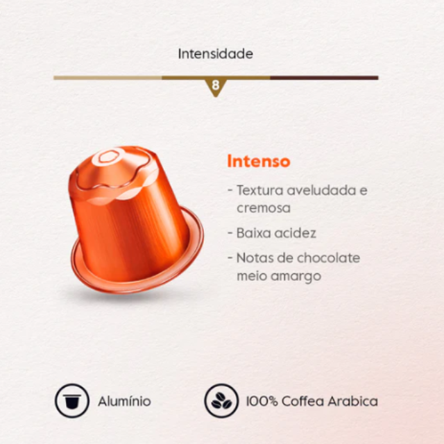 Baggio Intenso ネスプレッソ用コーヒーカプセル - 豊かなウッドトーンの香り - 10 カプセル - ブラジル産アラビカコーヒー