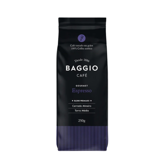 Paquet de 4 Baggio Espresso - Café moulu brésilien de spécialité (4 x 250 g / 8,81 oz) | Arôme et goût primés
