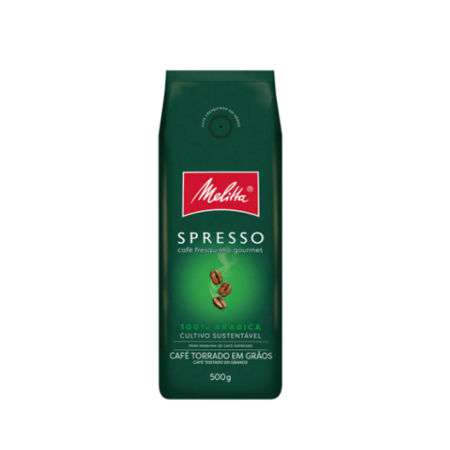 4 paquetes de granos de café Melitta Spresso 100% Arábica - 4 x 500 g (17,6 oz) | Espresso Gourmet Sostenible