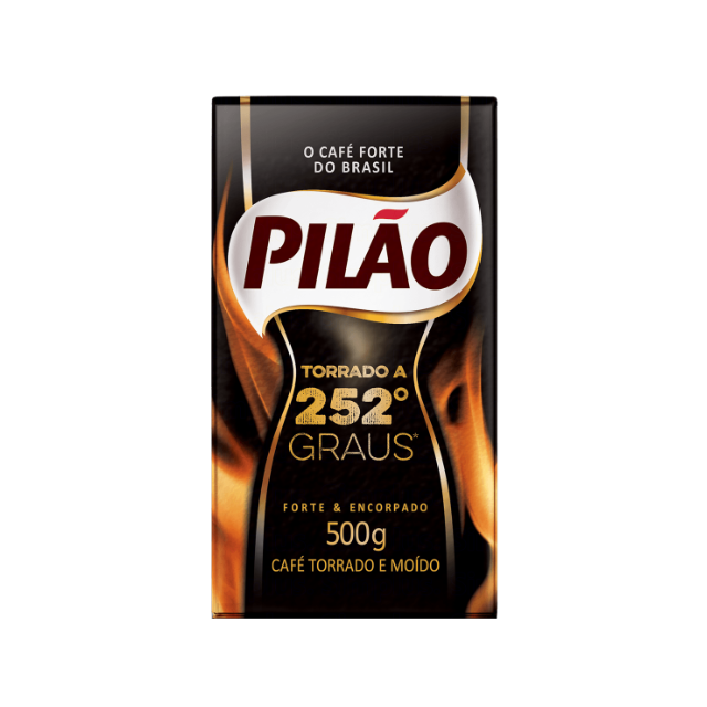 Pilão 252° pražená a mletá káva – 500 g (17,6 oz) vakuově uzavřená | Nejsilnější káva Brazílie