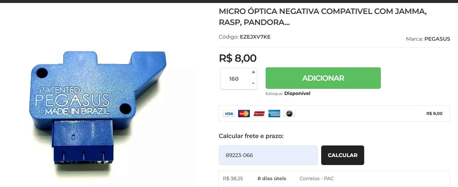 Acheteur personnel | Acheter au Brésil -MICRO ÓPTICA NEGATIVA + SENSOR OPTICO FASTON - 180 articles (DDP)