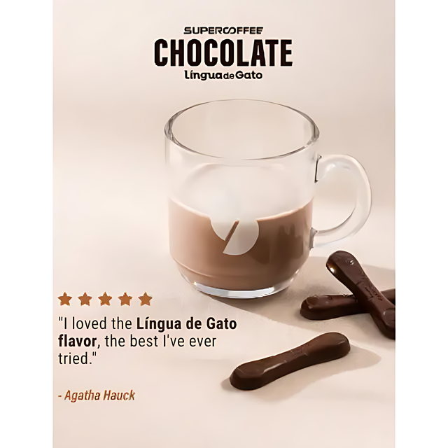 SuperCoffee チョコレート "Língua de Gato" 機能性ブレンド、エネルギー＆集中力 - 13.40 oz (380g)