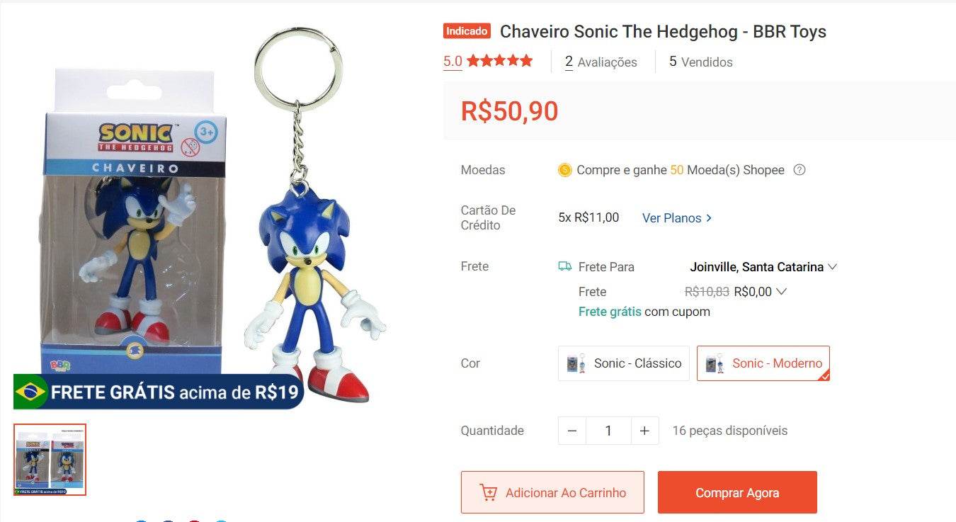 Personal Shopper | Buy from Brazil - Sonic Collectibles- 5 itens-  DDP