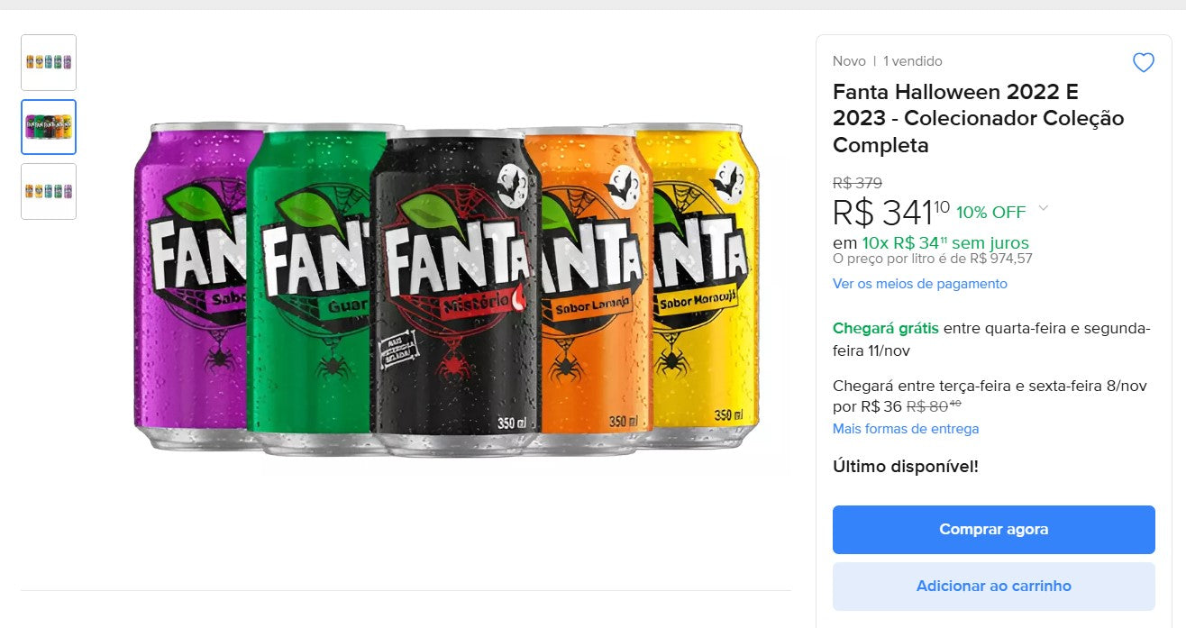 Personal Shopper | Compra desde Brasil - Coleccionables de latas de Fanta - 7 kits - DDP