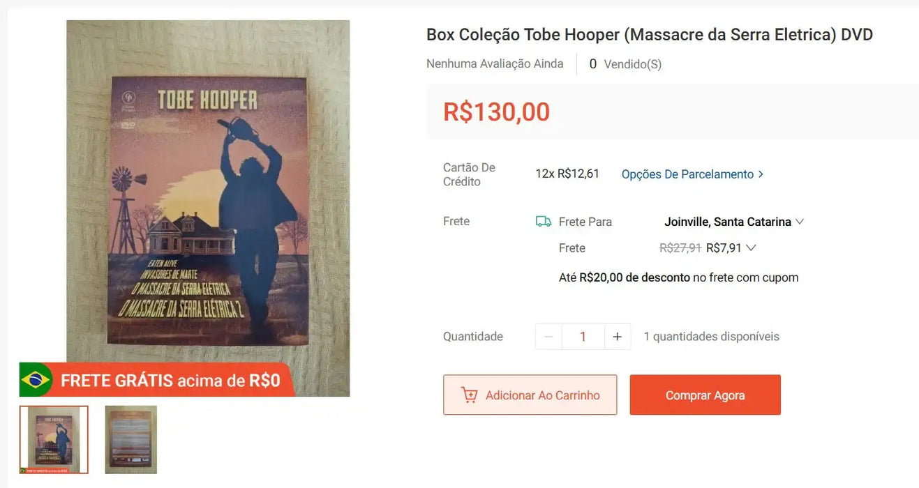 Personal Shopper | Buy from Brazil  - DVD´s Massacre da Serra eletrica 7 units -(DDP)