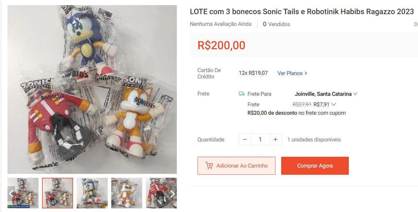 Comprador personal | Compra desde Brasil - Sonic Collectibles- 9 artículos- DDP