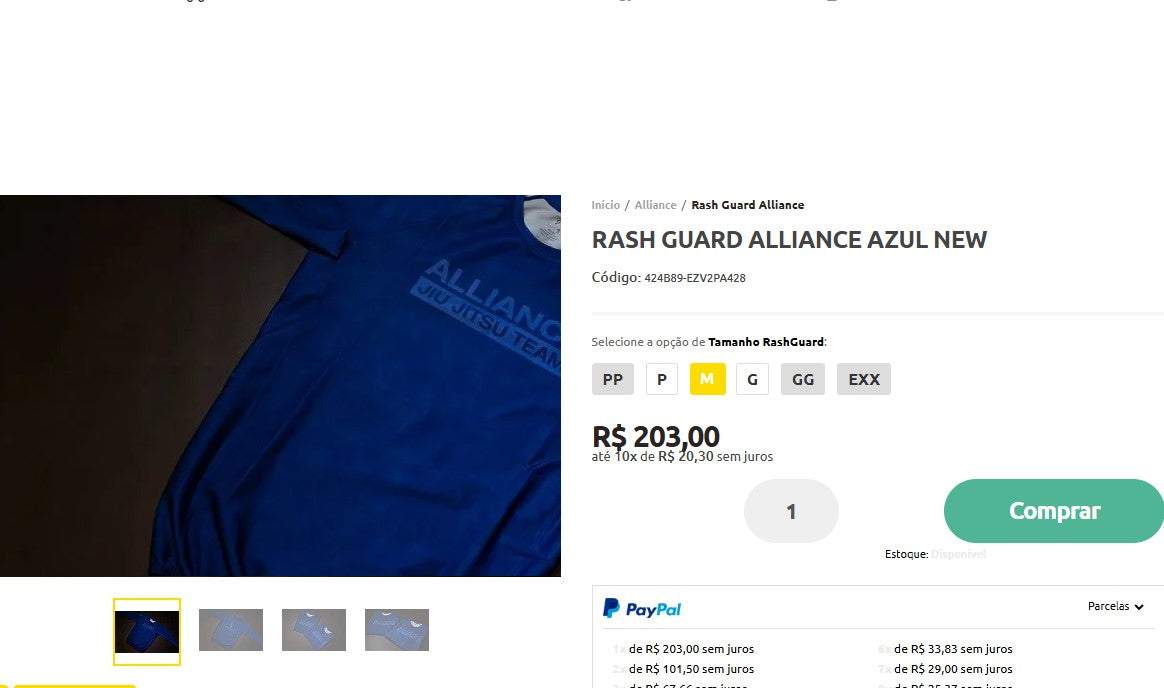 Personal shopper | Acquista dal Brasile -KIMONO ALLIANCE PRO NEW - BRANCO - 3 articoli (DDP)