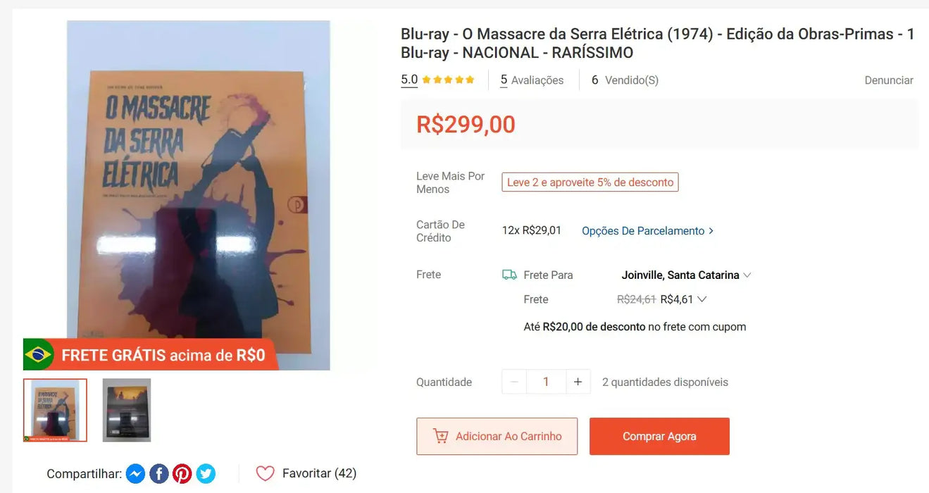 Personal Shopper | Buy from Brazil  - DVD´s Massacre da Serra eletrica 7 units -(DDP)