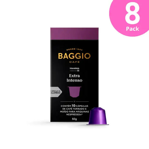 Baggio Café Extra Intenso Nespresso compatible coffee capsules, 8-Pack (80 count), ideal for bulk and resale. – Buy now at MKPBR.COM – Worldwide Shipping

